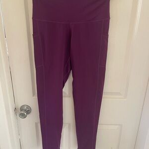 Colorfulkoala Purple Women's High Waisted Tummy Control Workout Leggings